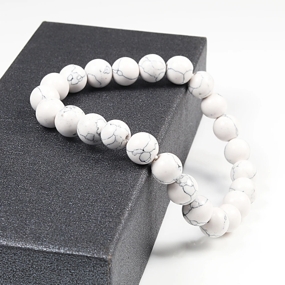 Natural Stone Bead Bracelet Set – 6mm, 8mm, 10mm Meditation Bangles for Couples and Best Friends