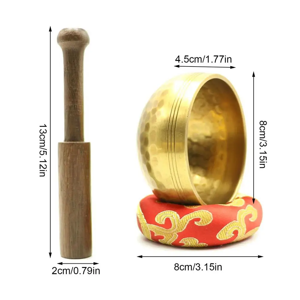 Tibetan Singing Bowl Set - Healing Meditation Sound with Mallet & Cushion