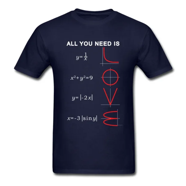 All You Need Is Love Math Equation T-Shirt - Geometric Algebra Graphic Tee, Plus Size
