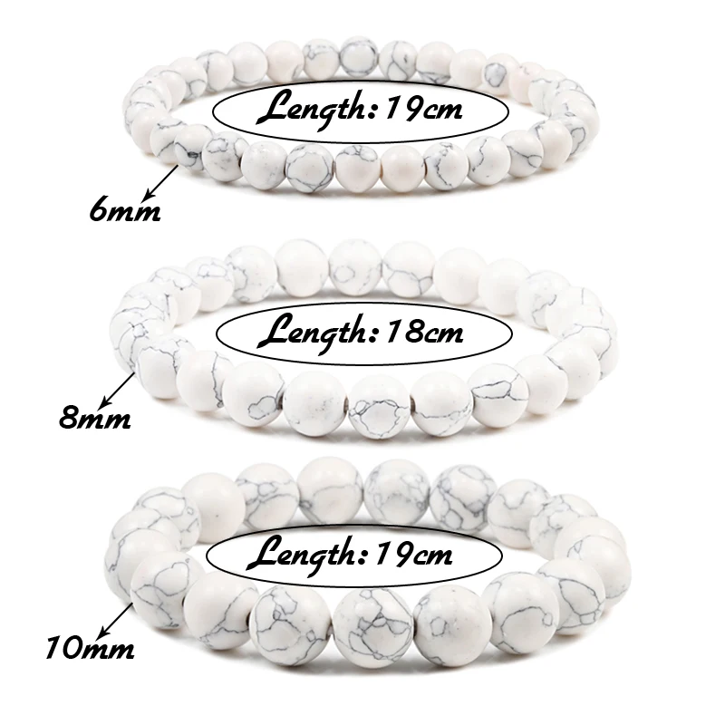 Natural Stone Bead Bracelet Set – 6mm, 8mm, 10mm Meditation Bangles for Couples and Best Friends