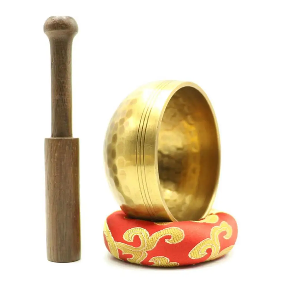 Tibetan Singing Bowl Set - Healing Meditation Sound with Mallet & Cushion
