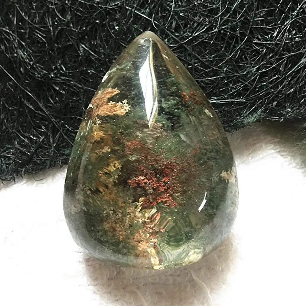 High-Quality Ghost Phantom Quartz Gemstone Pendant – Healing Stone Decor