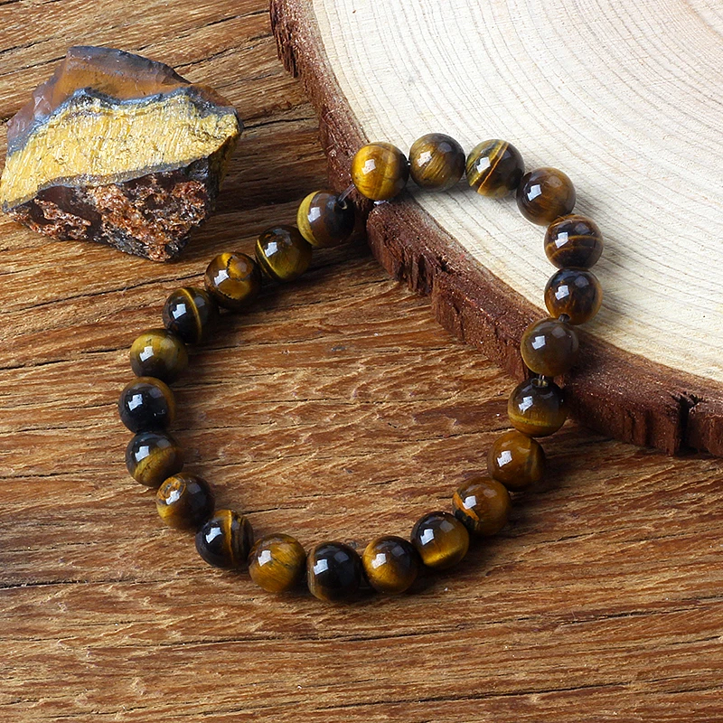 Charm Natural Tiger Eye Bracelet – 5A Stone Healing Jewelry for Men and Women