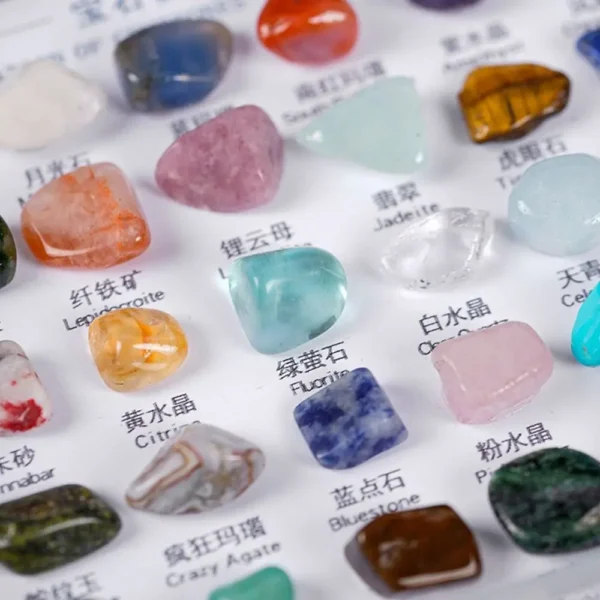 50PCS Mineral Specimens Box – Natural Gems & Jades for Teaching & Healing