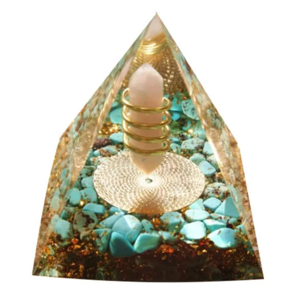 Orgonite Energy Pyramid with Amethyst – Chakra Healing & Home Decor
