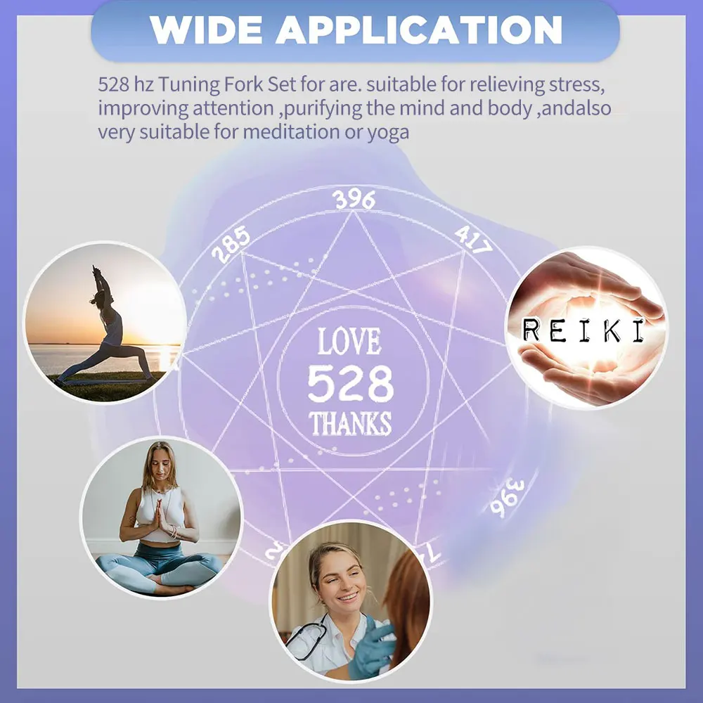 528Hz Aluminum Tuning Fork - Sound Healing & Meditation Set
