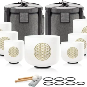 CVNC 7-Piece Chakra Sound Bowl Set - 6-12" 432Hz with Carry Cases