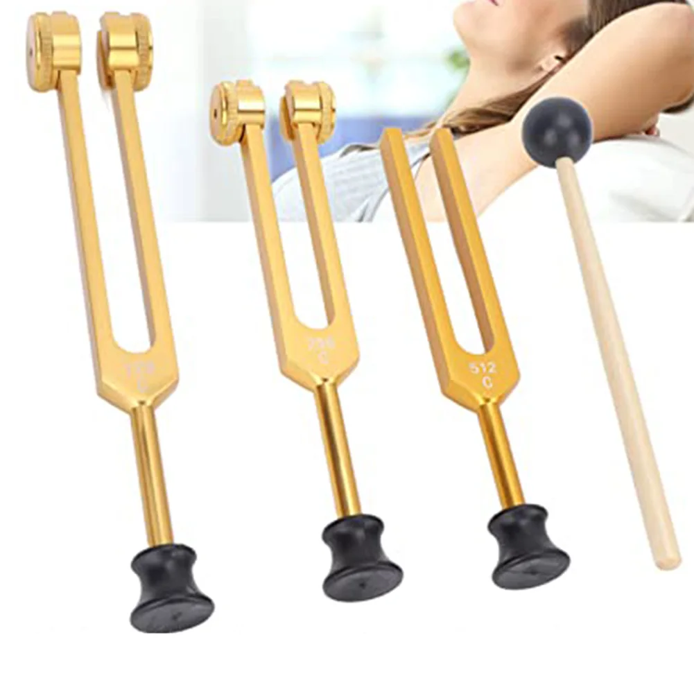 Tuning Forks Hammer Set - 128Hz, 256Hz, 512Hz for Sound Healing