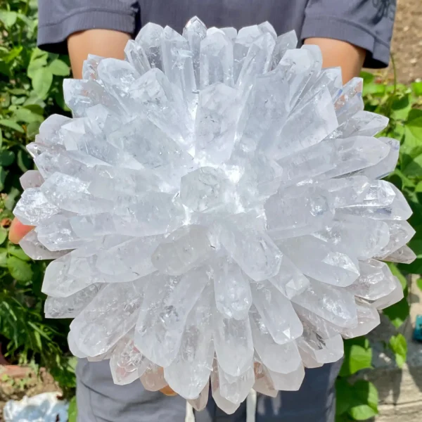 Natural White Crystal Cluster – Single Point Healing Mineral Specimen