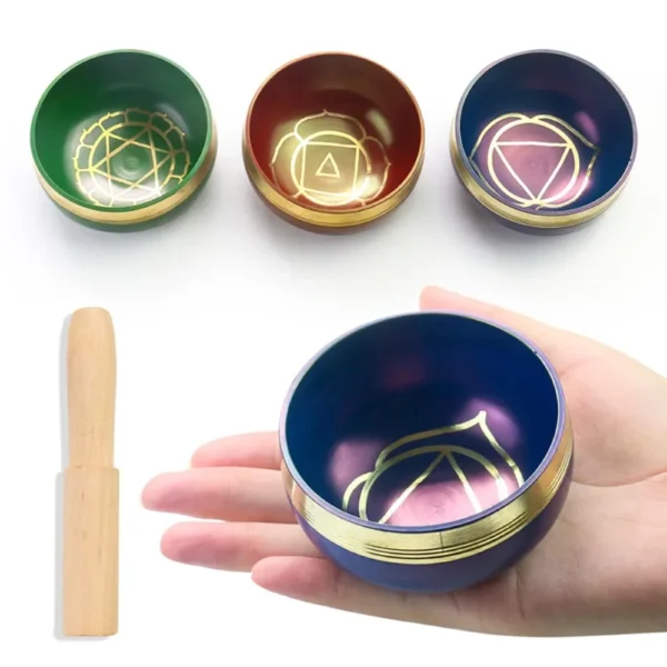 Handmade Tibetan Singing Bowl – Colorful Copper for Meditation & Chakra Healing