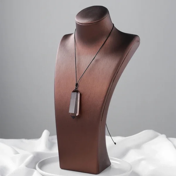 Natural Smoky Quartz Double Point Chakra Pendant – Healing Crystal Necklace