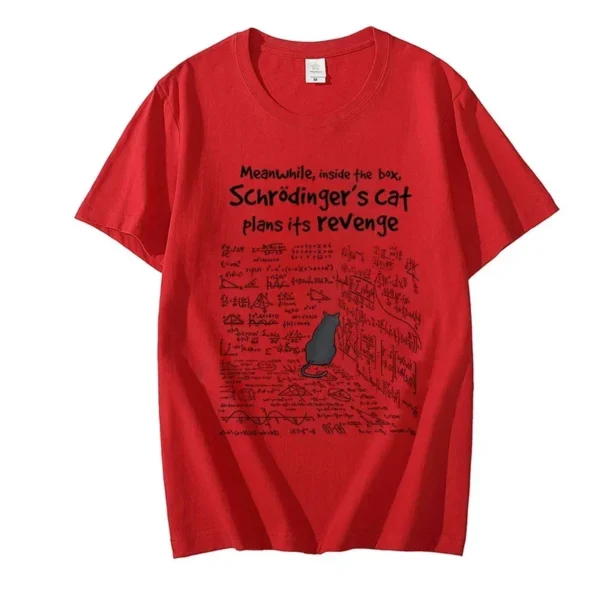 Funny 'Cat's Revenge' Math Formula T-Shirt for Men & Women - Cartoon Anime Graphic Tee