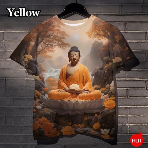 Harajuku 3D Print Buddha Sakyamuni T-Shirt - Spiritual Totem Streetwear for Kids