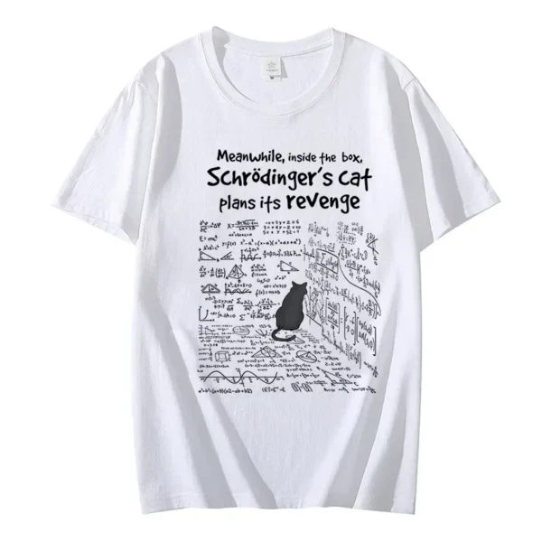 Funny 'Cat's Revenge' Math Formula T-Shirt for Men & Women - Cartoon Anime Graphic Tee
