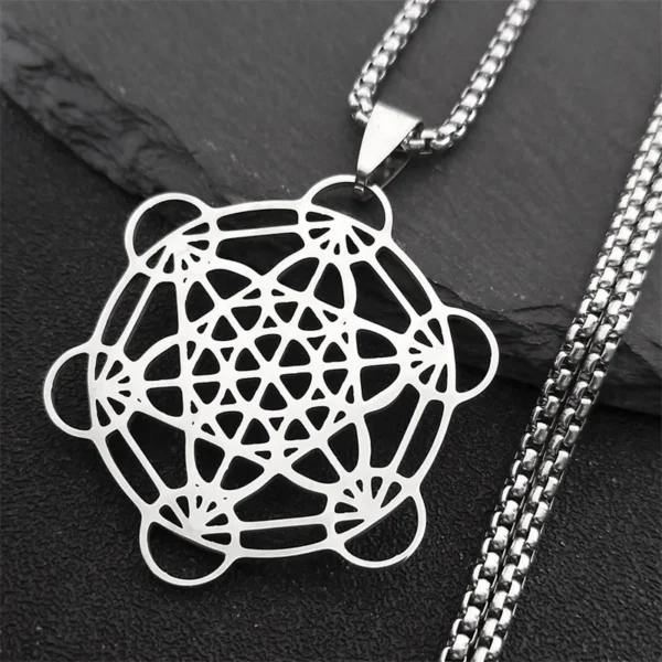Flower of Life Chakra Necklace – Stainless Steel Sacred Geometry for Men & Women
