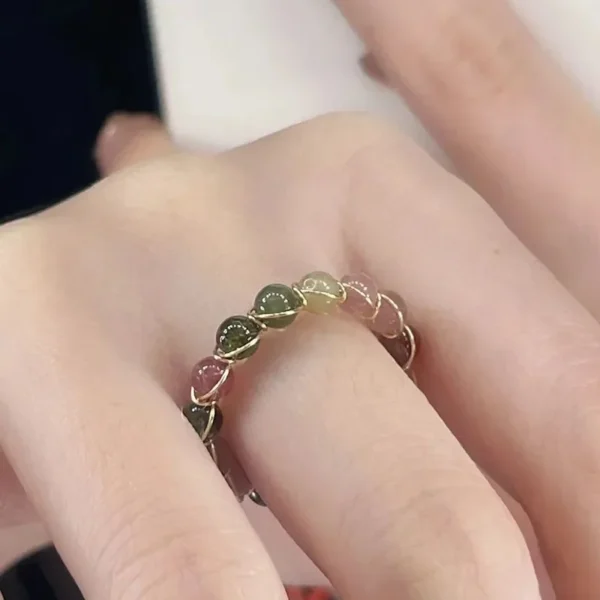 Healing Crystal Bead Ring – Handmade 7 Chakra Meditation Jewelry for Men & Women