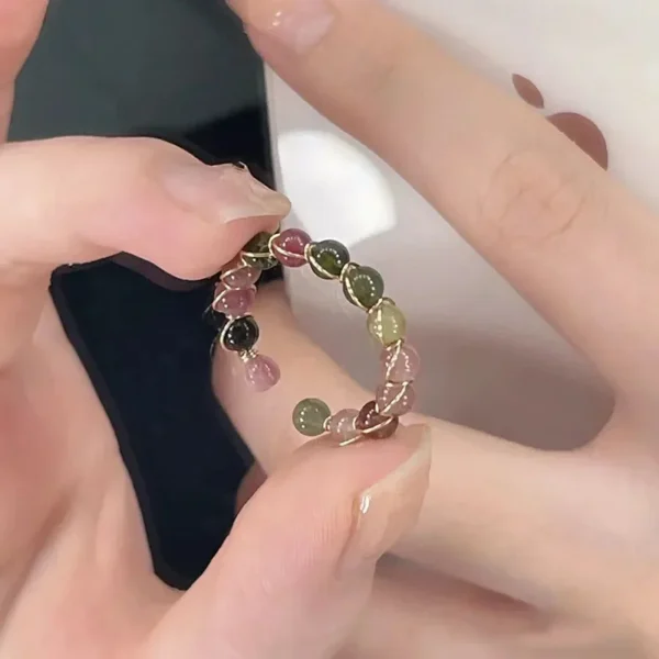 Healing Crystal Bead Ring – Handmade 7 Chakra Meditation Jewelry for Men & Women