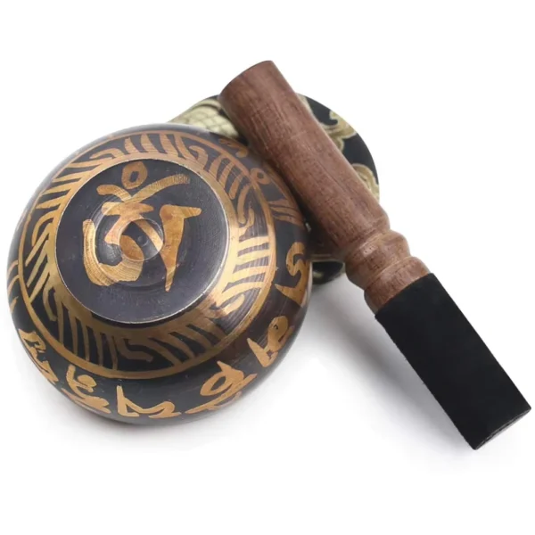 Tibetan Singing Bowl Set – Lotus Design for Meditation, Healing & Mindfulness
