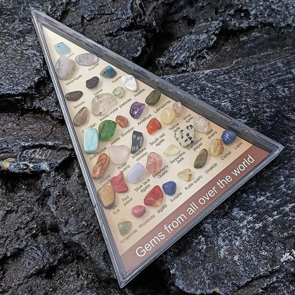 36 PCS Natural Healing Crystals Box – Irregular Tumbled Stones for Education