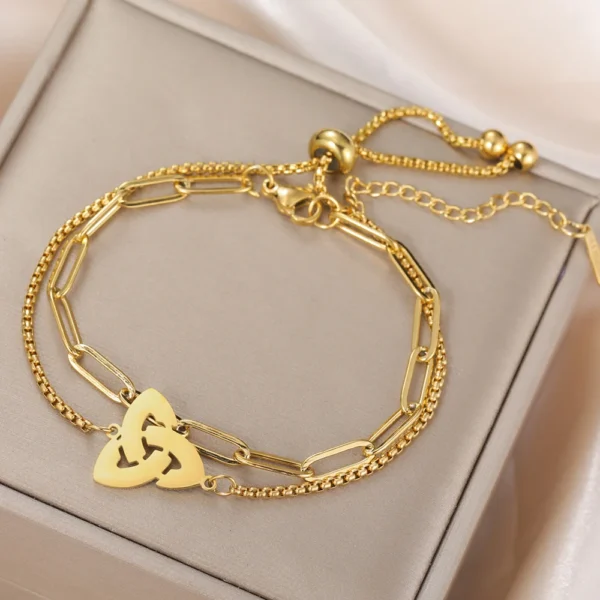 Dawapara Irish Trinity Knot Bracelet – Stainless Steel Good Luck Charm Gift