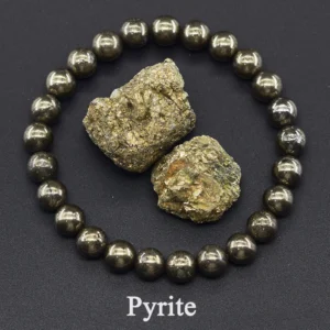 Original Energy Pyrite Beaded Bracelet – Natural Hematite and Pyrite Jewelry for Health Care