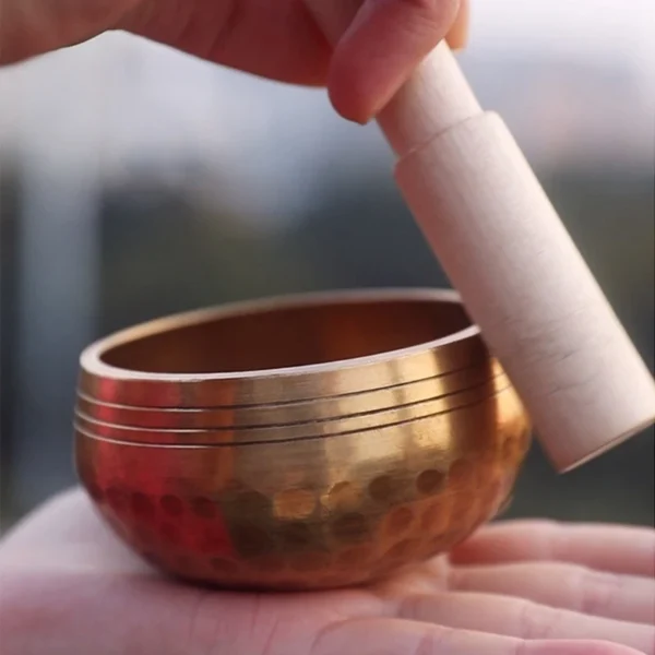 Tibetan Singing Bowl Set – 3 Inch Copper for Yoga, Meditation & Chakra Healing