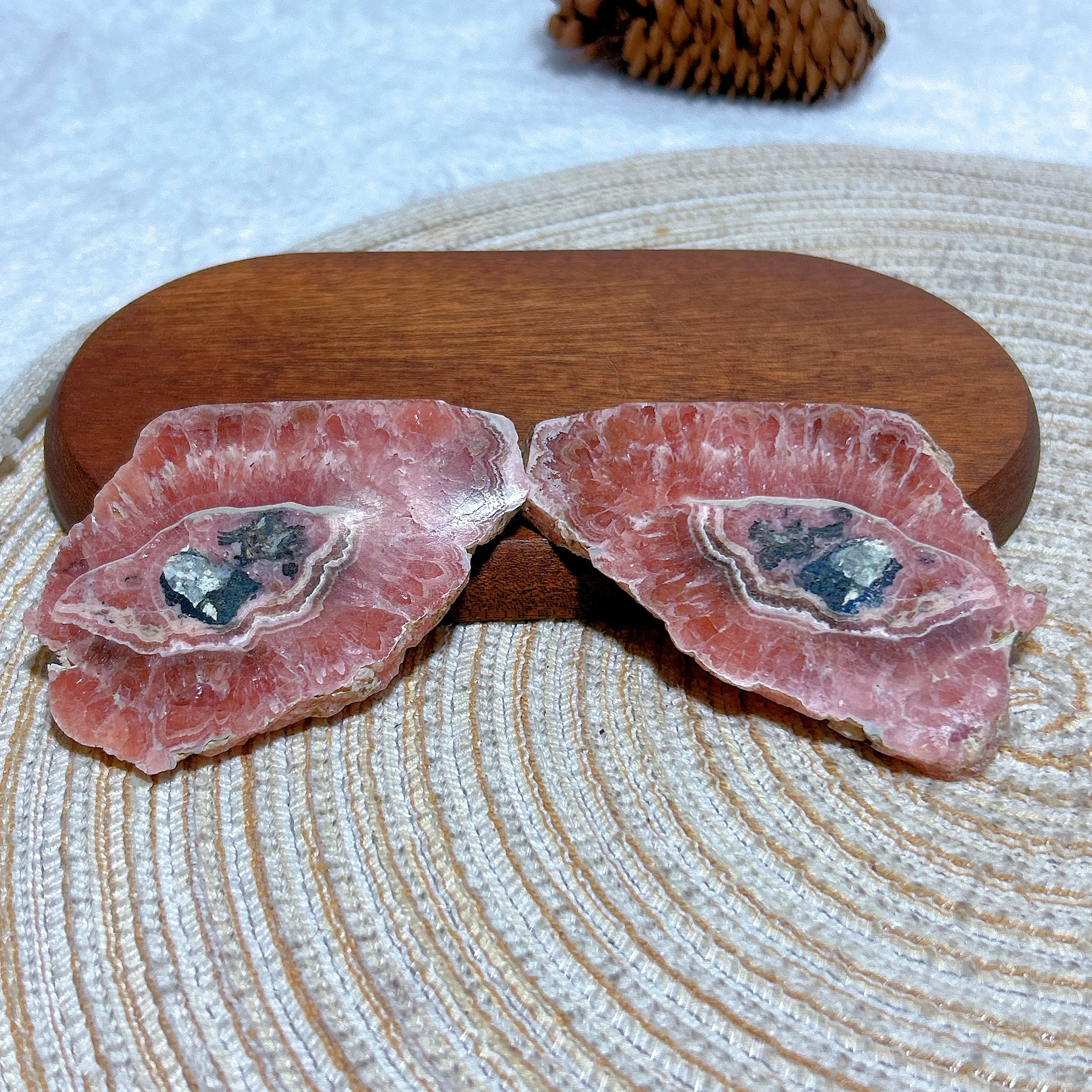 Healing Natural Rhodochrosite Slab Slice – High-Quality Gemstone for Home Decor