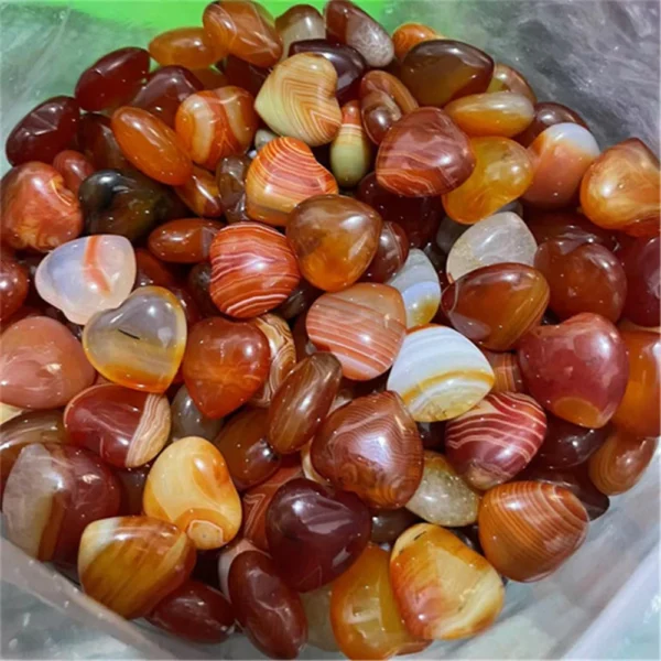Natural Red Carnelian Heart Shaped Agate Gemstone – Decorative Gift