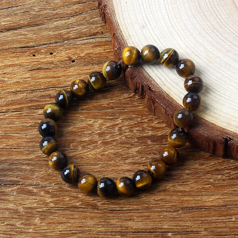 Charm Natural Tiger Eye Bracelet – 5A Stone Healing Jewelry for Men and Women