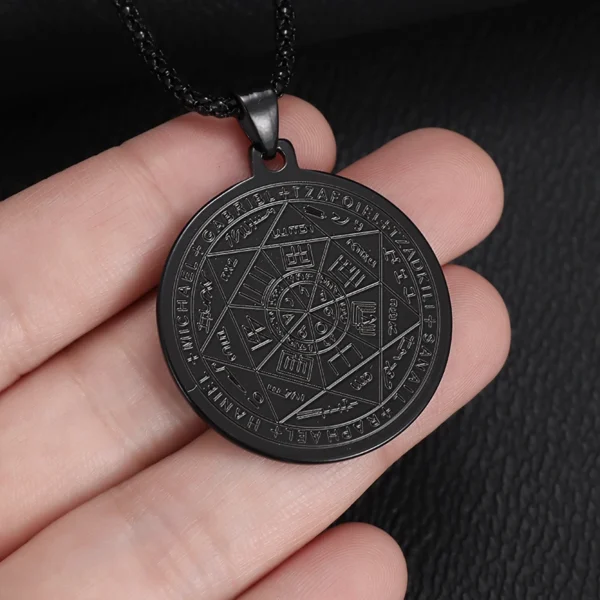 Seven Archangels Amulet Necklace – Stainless Steel Spiritual Protection Jewelry for Men