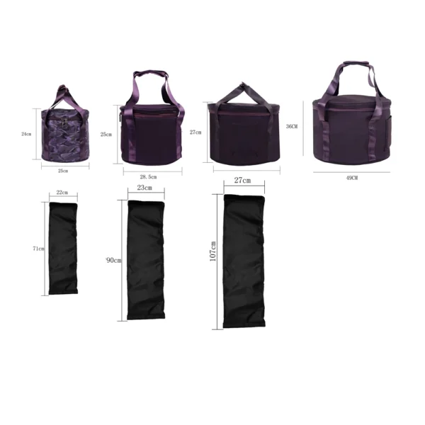 Purple Singing Bowl Bag – High Quality with Pockets (8-14 inch)