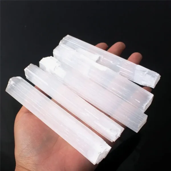 Natural Gypsum Selenite Wand – Raw Gemstone for Reiki and Healing Jewelry