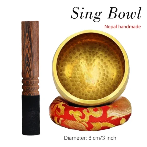 Handmade Tibetan Bell Meditation Bowl – Copper Singing Bowl for Yoga & Stress Relief