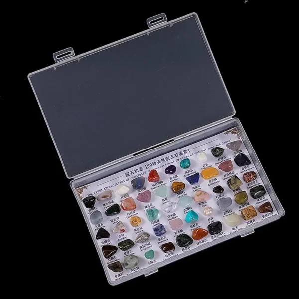 50PCS Mineral Specimens Box – Natural Gems & Jades for Teaching & Healing