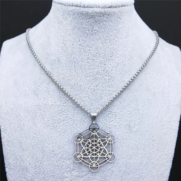 Flower of Life Chakra Necklace – Stainless Steel Sacred Geometry for Men & Women
