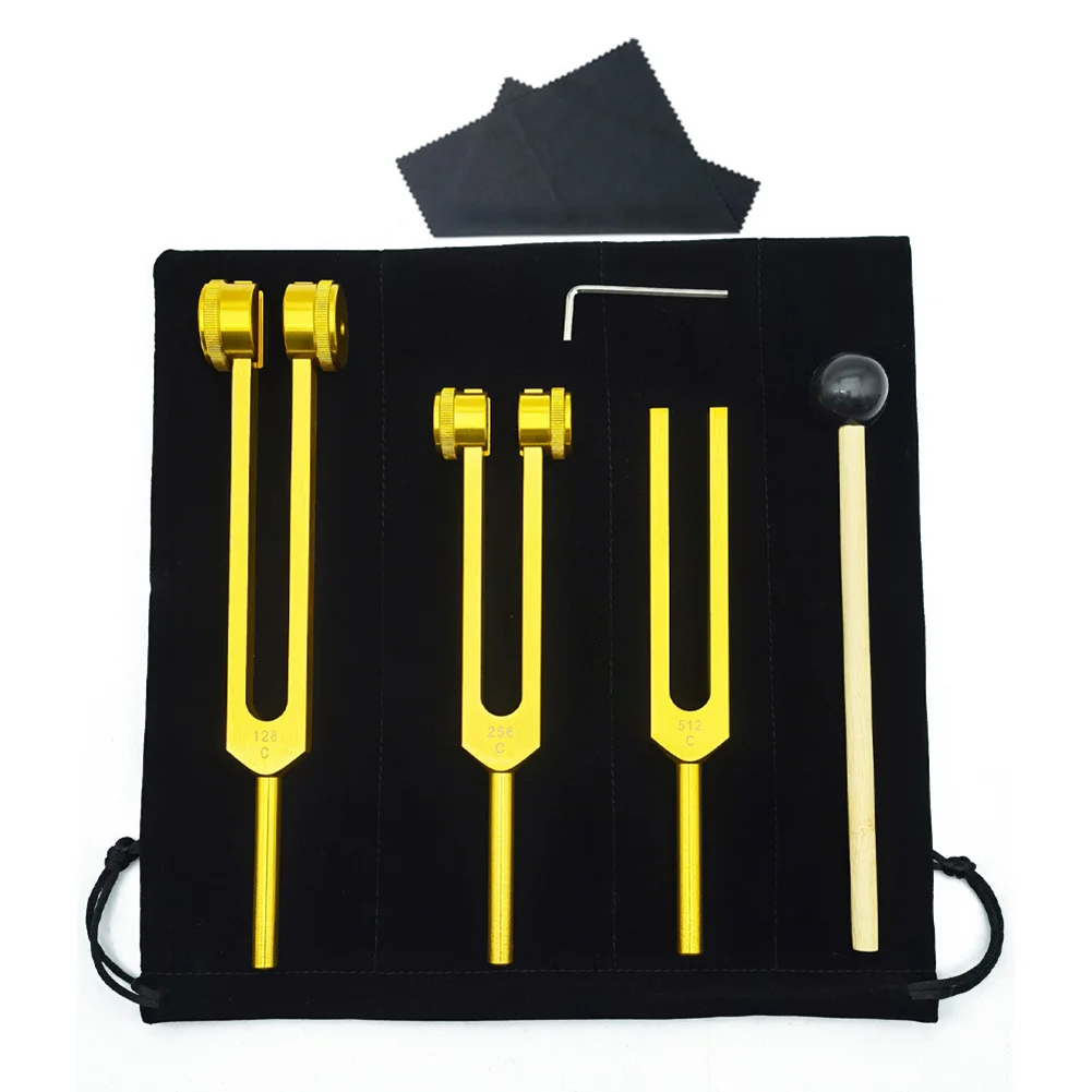 Tuning Forks Hammer Set - 128Hz, 256Hz, 512Hz for Sound Healing