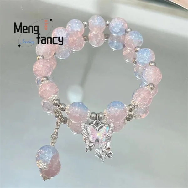 Star River Butterfly Bracelet – Colorful Crushed Beads Fashion Jewelry for Holidays
