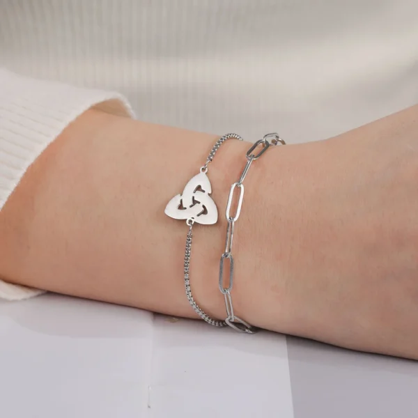 Dawapara Irish Trinity Knot Bracelet – Stainless Steel Good Luck Charm Gift
