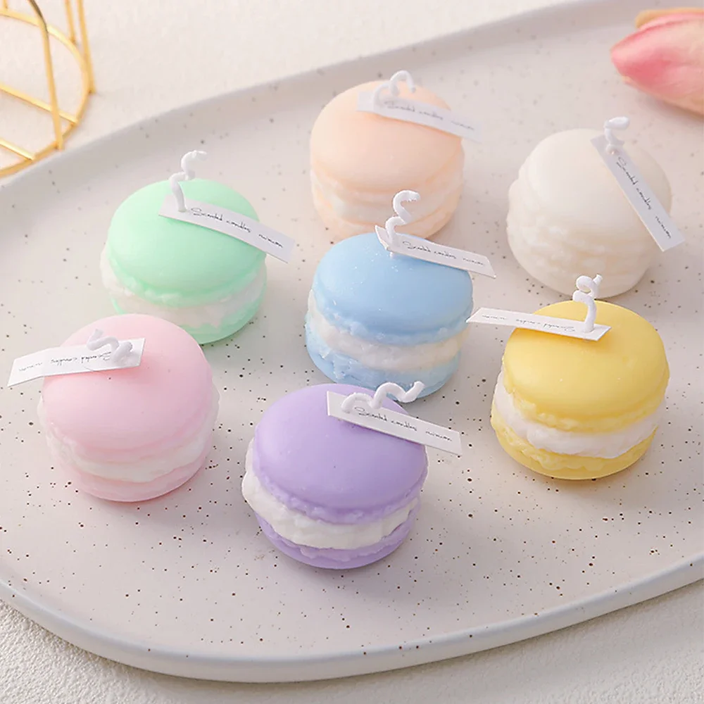Macaron-Shaped Scented Soy Candles - Handmade Aromatherapy for Home Decor & Gifts