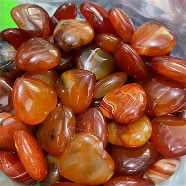 Natural Red Carnelian Heart Shaped Agate Gemstone – Decorative Gift