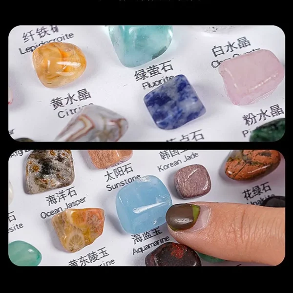 50PCS Mineral Specimens Box – Natural Gems & Jades for Teaching & Healing