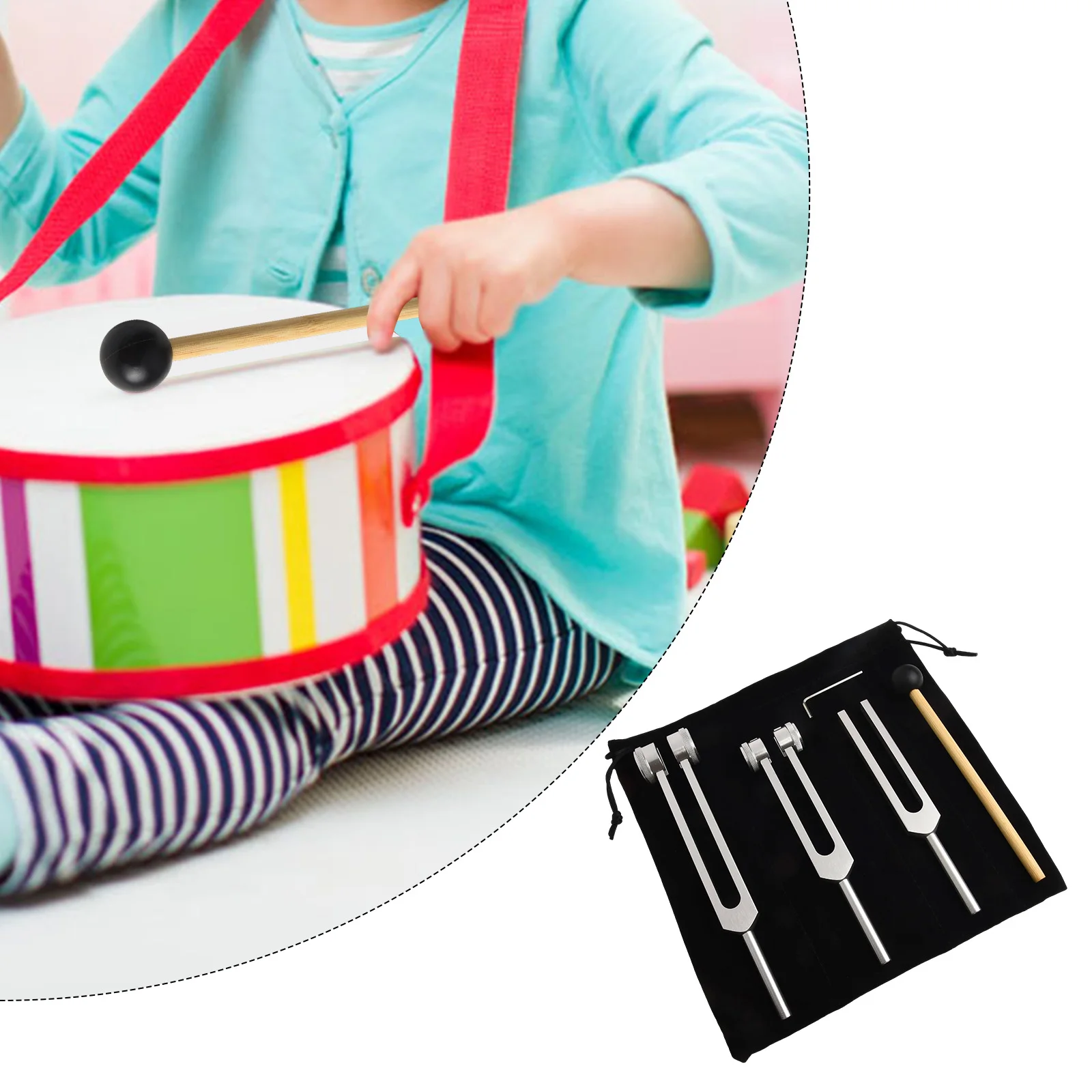 Tuning Forks Hammer Set - 128Hz, 256Hz, 512Hz for Sound Healing