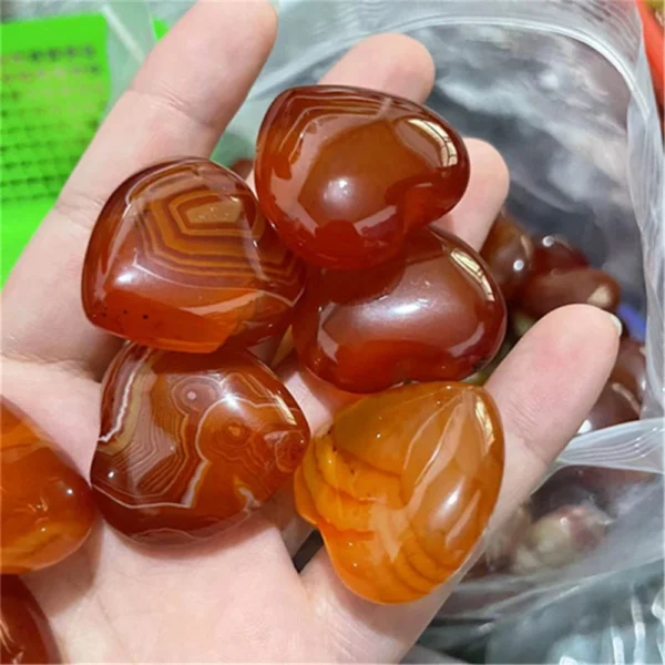 Natural Red Carnelian Heart Shaped Agate Gemstone – Decorative Gift