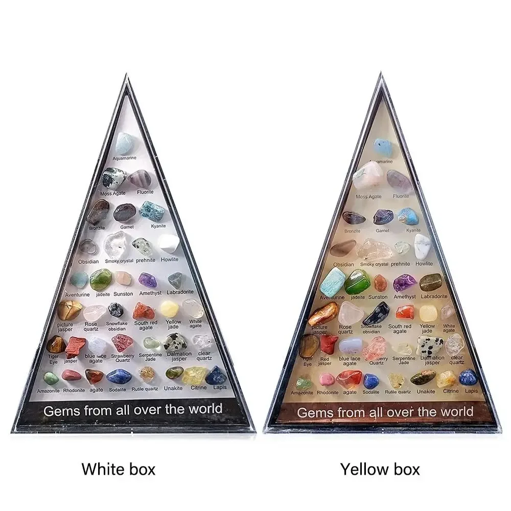 36 PCS Natural Healing Crystals Box – Irregular Tumbled Stones for Education