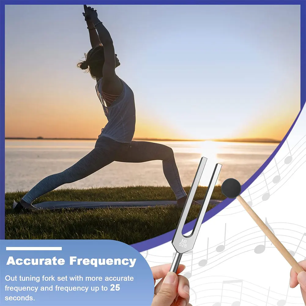 528Hz Aluminum Tuning Fork - Sound Healing & Meditation Set