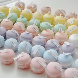 Macaron-Shaped Scented Soy Candles - Handmade Aromatherapy for Home Decor & Gifts