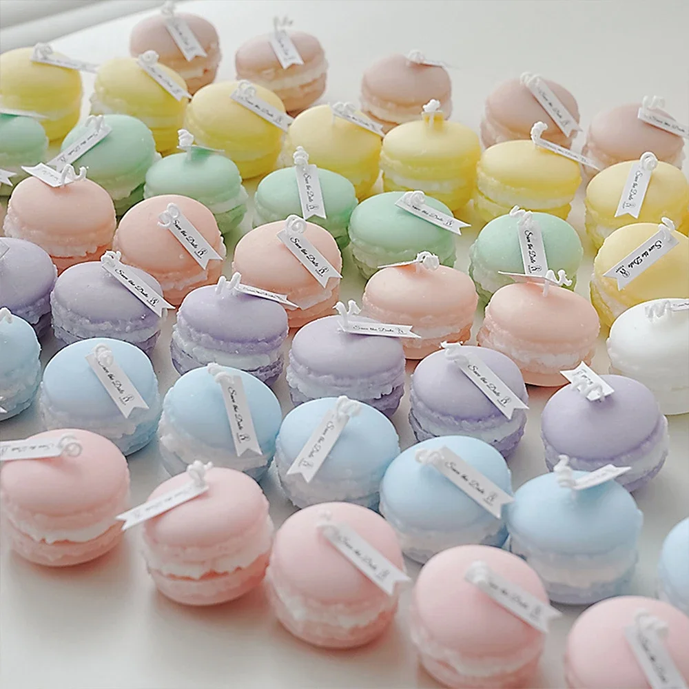 Macaron-Shaped Scented Soy Candles - Handmade Aromatherapy for Home Decor & Gifts