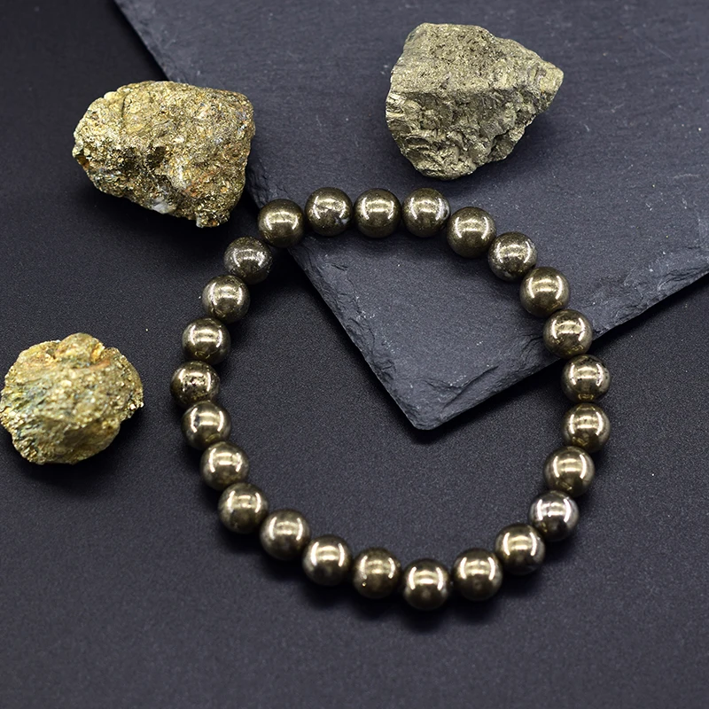 Original Energy Pyrite Beaded Bracelet – Natural Hematite and Pyrite Jewelry for Health Care