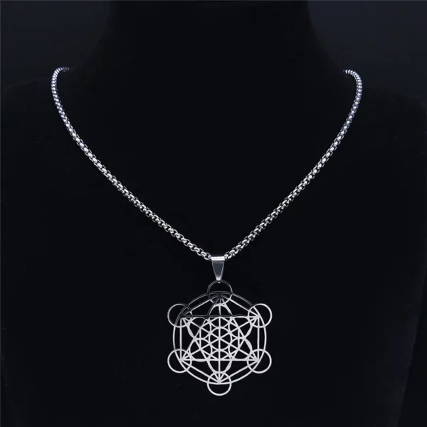 Flower of Life Chakra Necklace – Stainless Steel Sacred Geometry for Men & Women