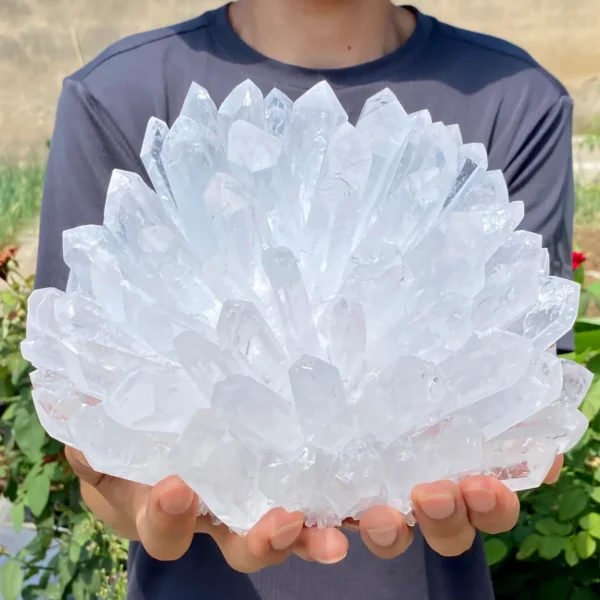 Natural White Crystal Cluster – Single Point Healing Mineral Specimen